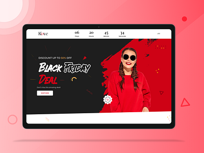 Kove - Black Friday Landing Page Hero Section black black firday black friday black friday deal black friday sale clothing cyber monday deals design ecommerce fashion friday graphic design hero section home kove landing page ui web design website