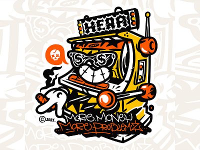More money, more problems casino character charactersdesign design graffiti hera illustration logo slots sticker vector