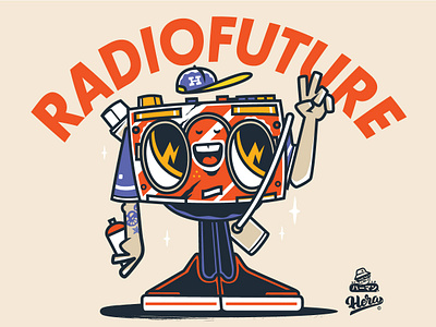 Radiofuture Boombox branding character charactersdesign design dribbble graffiti hera illustration vector