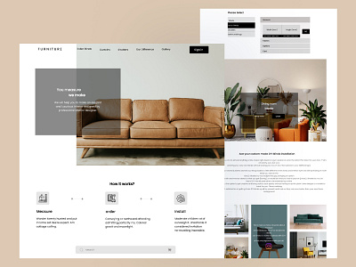 Furniture landing page design furniture landing page ui ويب