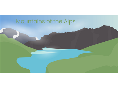 mountains of the Alps with the inscription design graphic design illustration vector