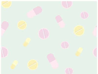 medical pattern with pills in different colors design graphic design illustration vector