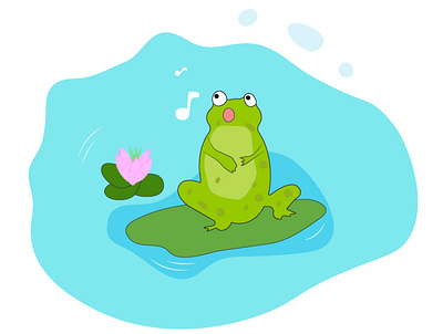 frog sings mating season songs design graphic design illustration vector