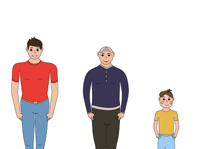 Men of different ages changes design graphic design illustration vector