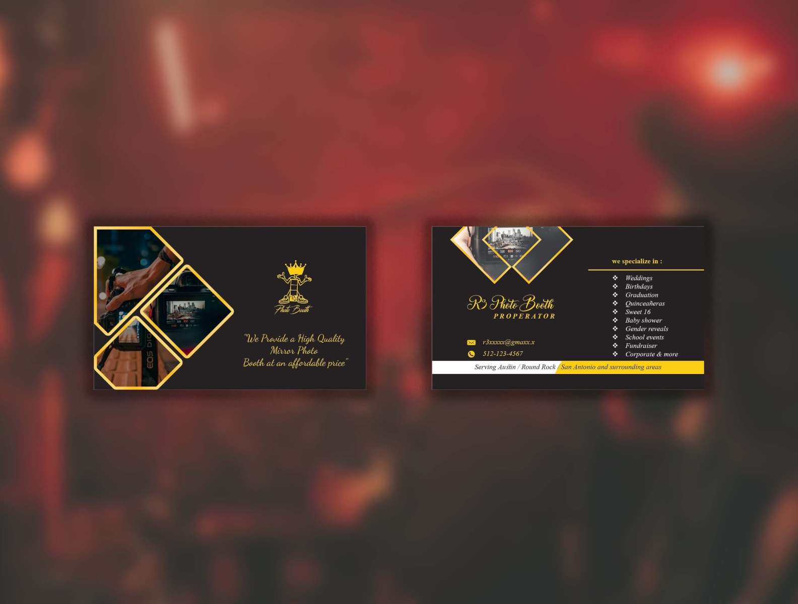 Business card design for Photo Booth company by Rabiul Islam Biplob on