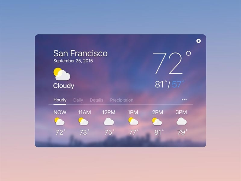 Weather Widget By Oliver Yang On Dribbble