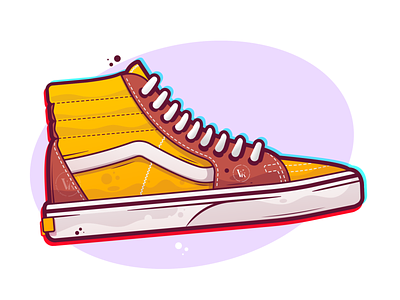VANS SK8 athletic brown cool exercise flat high tops icon illustration kicks running shoes skate sneakerhead sneakers sports vans