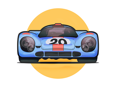 Porsche 917 K Gulf 20 917 ai auto blue car design dope gulf illustration le mans minimal clean motorsport outline porsche retro steps supercar vehicle