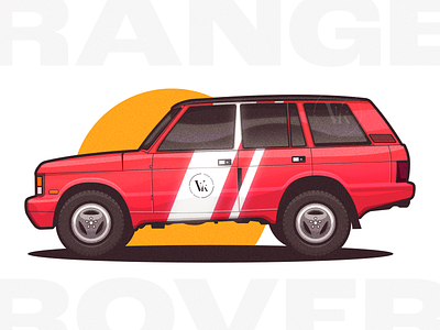 Range Rover Classic alloys automobile car classic dope glow illustration motorsport profile range rover red sunset suv texture tires vehicle wheels