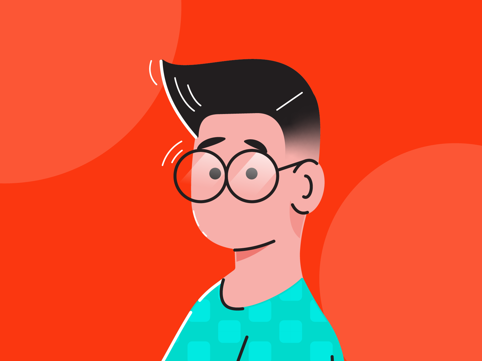 Avatar 2021 drawing character flat vector art simple minimal ui person hair shirt texture glasses face illustration procreate selfportrait selfie me avatar