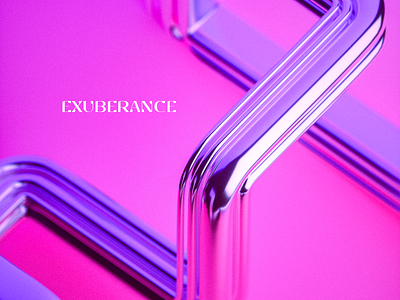Exuberance 5 3d blender branding c4d contrast logo minimal octane pink pipes render surreal tube