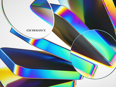 Exuberance VII 3d blender branding disc glass lens metal nft octane rainbow render shine surreal zoom