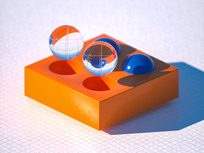 Exuberance XI 3d blender blue branding c4d circle color concept cube design glass image minimalism orange render shapes tiles