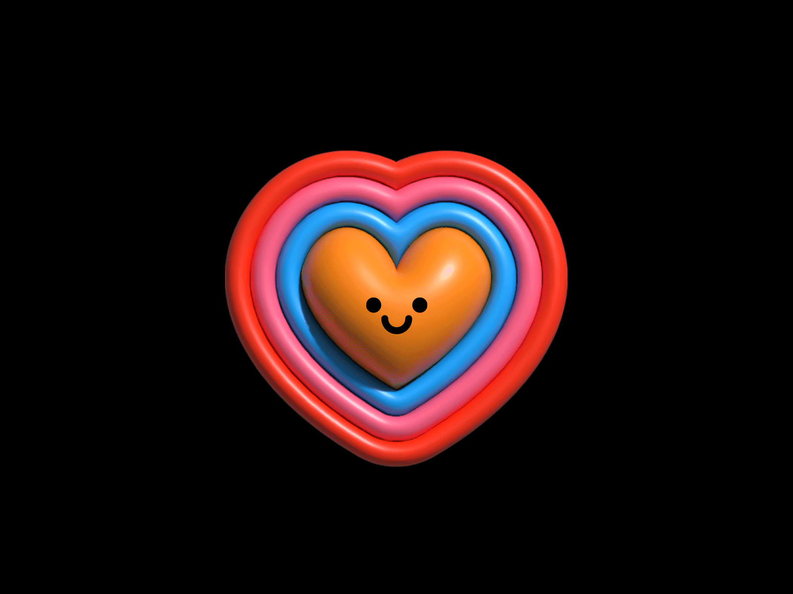 Trippy Love! 3d animation branding cute design funny graphic design happy hearts illustration logo love minimal photoshop render trippy valentines