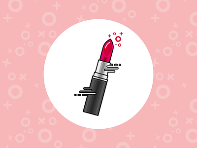 Lipstick cosmetics flat icon illustration lipstick make up pink purse woman women stuff