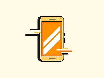 Shiny Phone cell phone device fast flat icon illustration iphone liquid mobile orange phone samsung