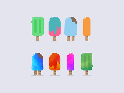 Popsicles cool cute fancy fun ice cream icon illustration minimal popsicles summer vector