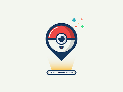 Pokemon GPS catch em all gps illustration iphone location logo minimal minion pokemon signal