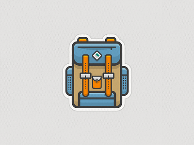 Backpack adventure backpack bag icon illustration line art luggage stroke travel
