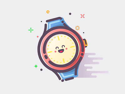 Happy Watch alarm clock clock happy icon illustration liquid magical mbe smartwatch time watch