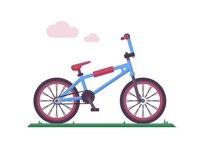 Bmx 02 bicycle bike bmx design icon illustration minimal red ride vector wheels