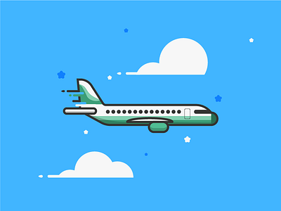 Airplane airplane blue flight fly green icon illustration plane sky