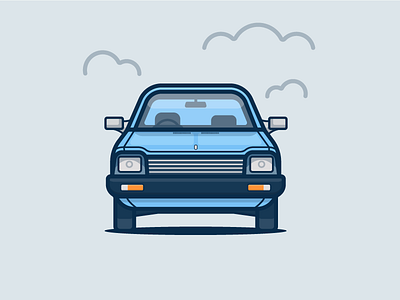 Maruti 800 (SS80) - An Indian Classic 80s auto car icon illustration indian maruti race vector vintage