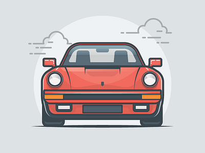 Porsche! 80s auto car illustration porsche retro ride vector vehicle vintage