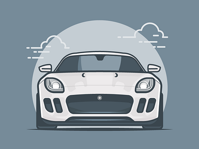 Jaguar auto car fast illustration jaguar racing ride vector vehicle white