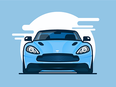 Aston Martin aston martin auto car fast illustration james bond racing ride vector vehicle white