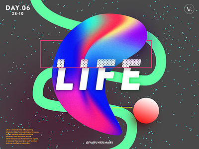 Day 6 - Life abstract design geometry gradient life neon poster quote random spiritual typography