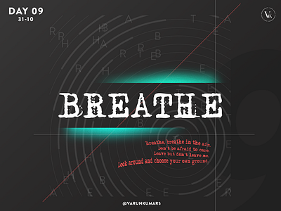 Day 9 - Breathe abstract breathe design geometry gradient neon poster quote random spiritual typography