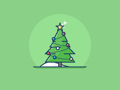 Christmas Tree 2017 celebration christmas december gifts house illustration minimal new year snow tree vector