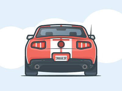 Mustang automobile car flat ford illustration mustang red shelby simple small vector vehicle