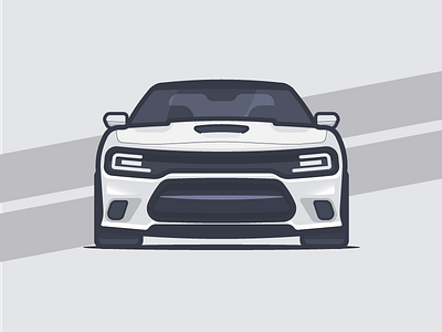 Dodge Charger automobile car charger dodge flat illustration shine simple small sports car vector vehicle