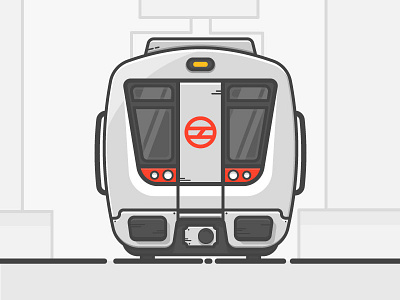Delhi Metro automobile delhi flat illustration indian metro railways red simple train vector vehicle