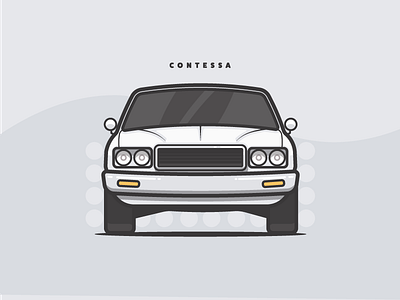 Contessa 70s automobile car contessa flat illustration shine simple small vector vehicle vintage