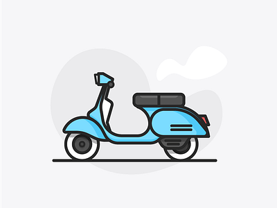 Vespa blue illustration italy playoff rebound scooter vector vespa