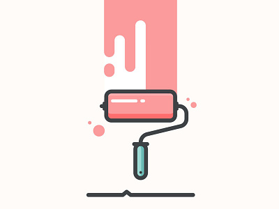 Color! colorful colors icon illustration liquid paint pink roller strokes vector