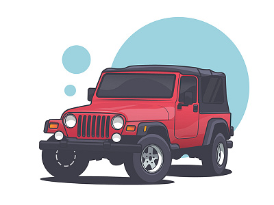 Mahindra Thar car fast flat illustration jeep mahindra muscle small sport stroke vector