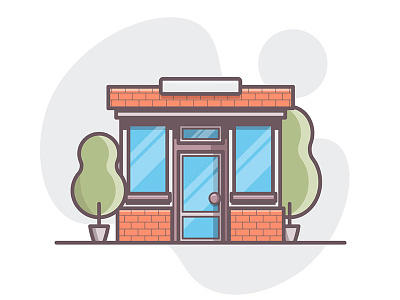 Lil' Cafe architecture building cafe illustration shiny shop small speed art trees vector windows youtube