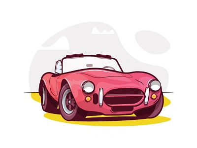 1966 Shelby 427 Cobra auto car fast flat illustration shelby small sport stroke vector