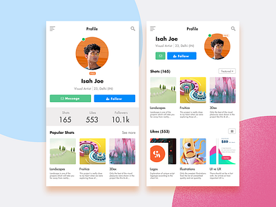 Profile app app design card dribbble follow iphone message profile psd social ui ux