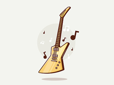 Rock Guitar 2 fun guitar illustration instrument minimal music notes shiny vector