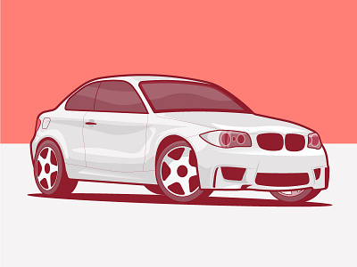 BMW 1M 1m auto bmw car fast flat illustration sport stroke vector