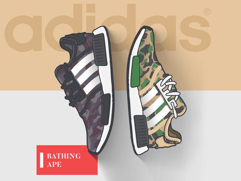 Drawing bape outlet x adidas nmd