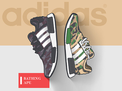 Adidas adidas bape game icon illustration illustrator kicks line shoes sneakers ui vector