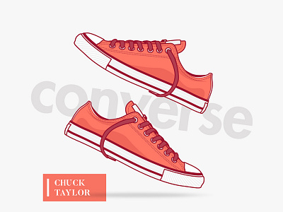 Converse game icon illustration illustrator kicks line nike shoes sneakers tennis ui vector