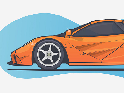 Mclaren 1997 auto car f1 fast flat illustration mclaren orange sport stroke vector