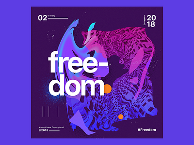 02PD 2018 3d art challenge freedom illustration instagram poster typography violet